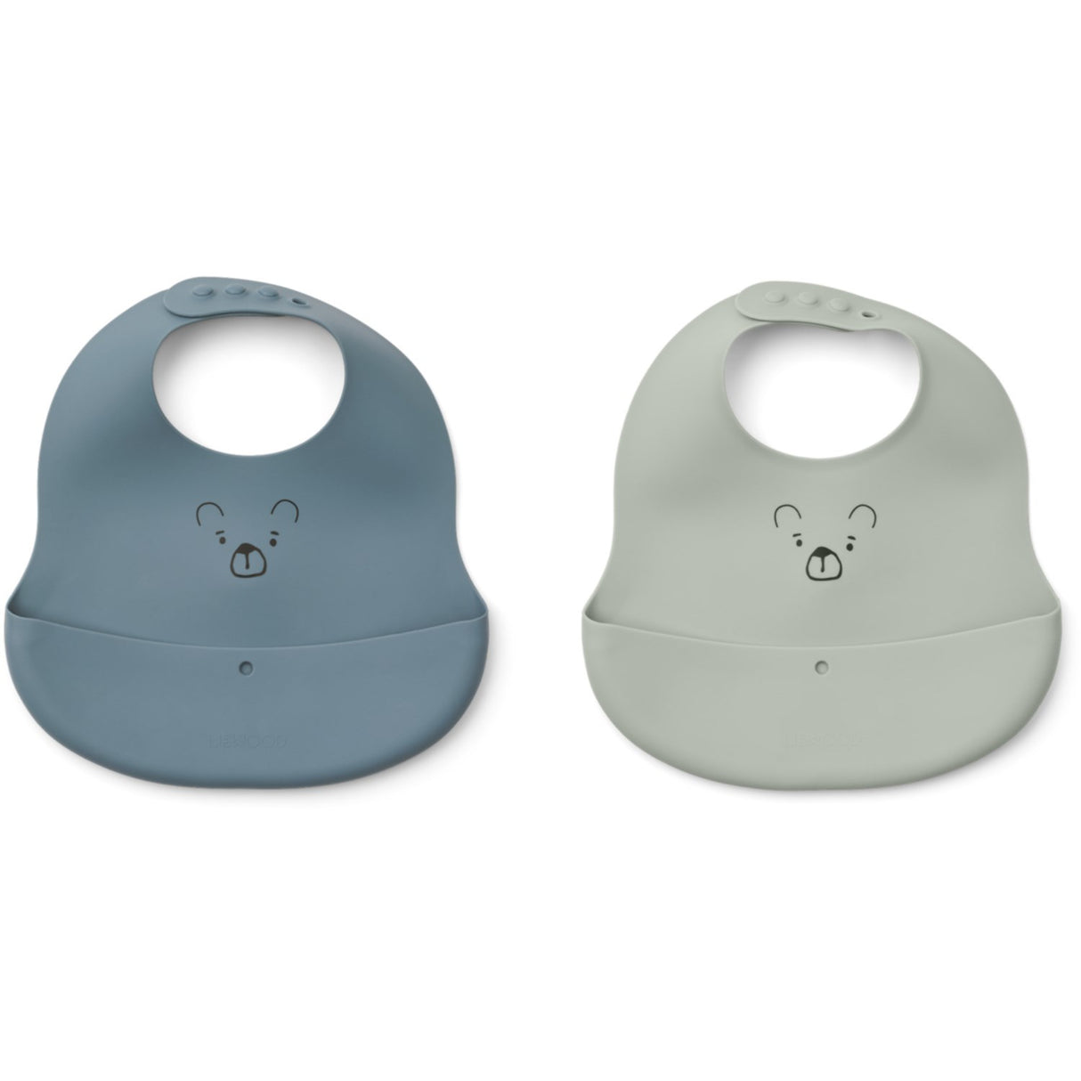 LIEWOOD Mr Bear Dove Blue / Whale Blue Ember Printed Haklapp 2-pack