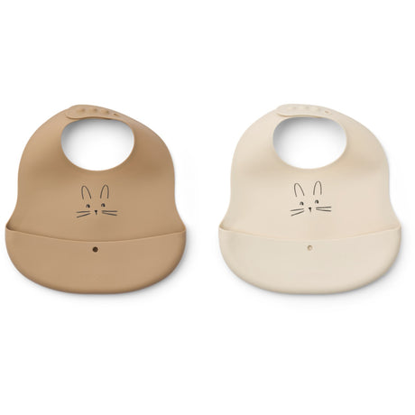 LIEWOOD Rabbit Sandy / Oat Ember Printed Haklapp 2-pack