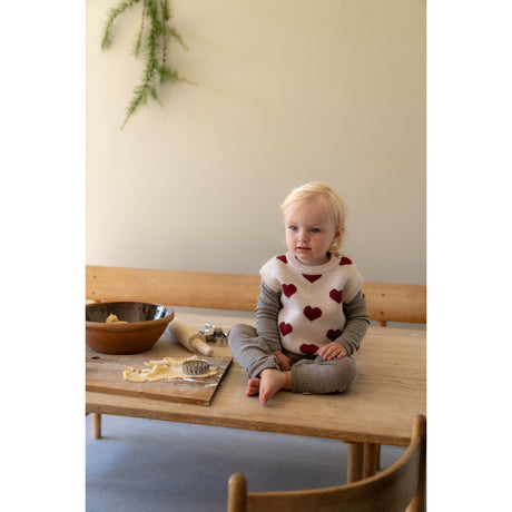 Wheat Offwhite Melange Jacquard Väst Gaby