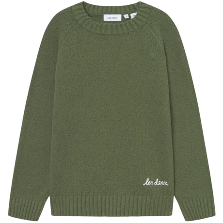 Les Deux Kids Chive Green Brad Roundneck Stickad Kids