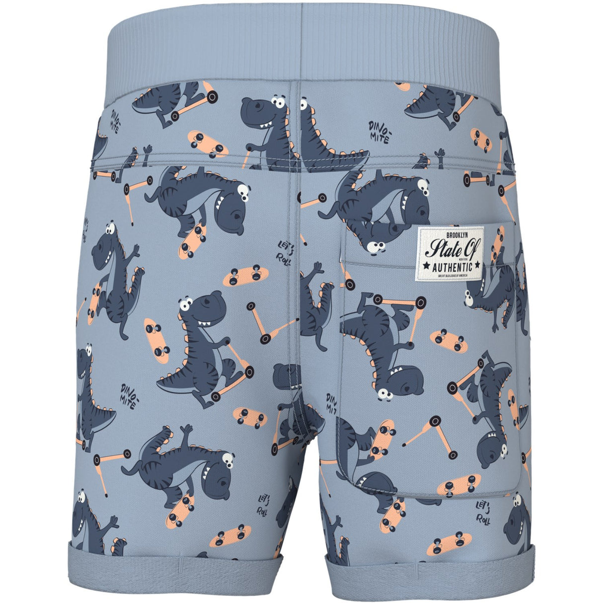 Name It Blue Fog Dino Skater Nmmvermo Aop Long Swe Shorts Unb