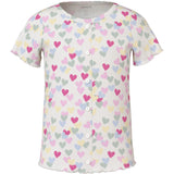 Name It Cloud Dancer Random Hearts Nmfvemia Aop Ss Slim Topp