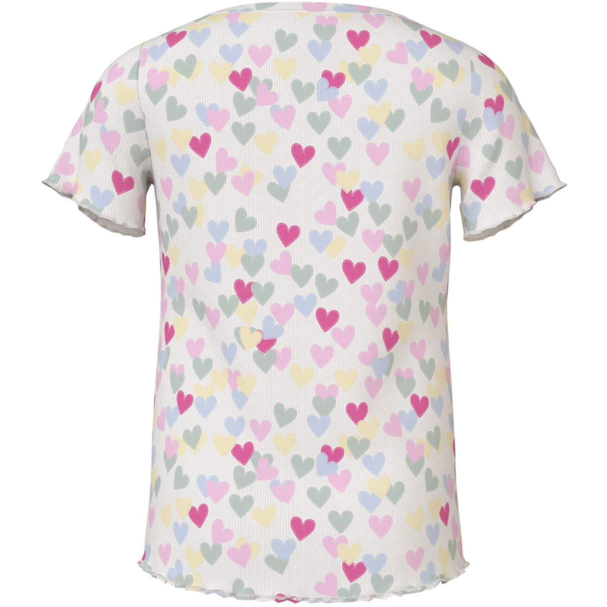 Name It Cloud Dancer Random Hearts Nmfvemia Aop Ss Slim Topp