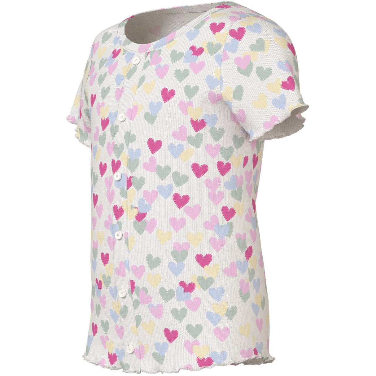 Name It Cloud Dancer Random Hearts Nmfvemia Aop Ss Slim Topp