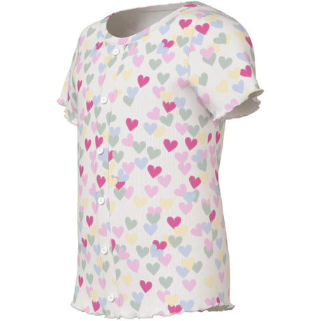 Name It Cloud Dancer Random Hearts Nmfvemia Aop Ss Slim Topp