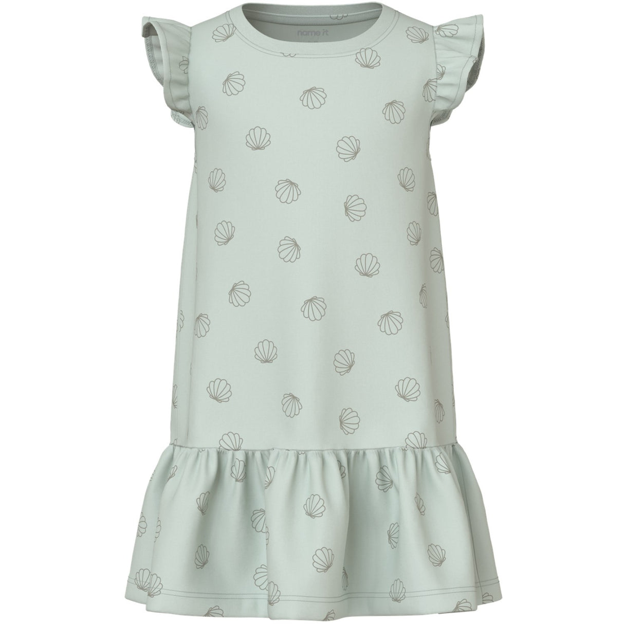 Name It Pale Aqua Sea Shells Green Nmfvida Capsl Klänning