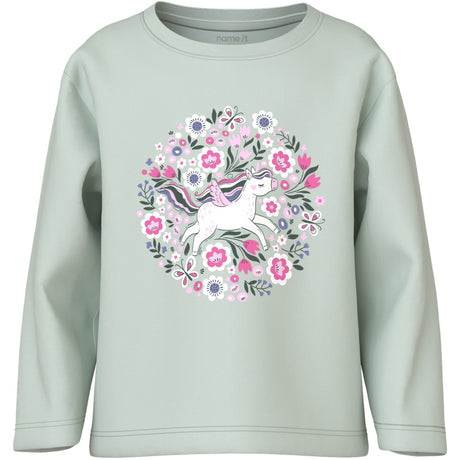 Name It Pale Aqua Unicorn Flowers Nmfveen Ls Nreg Topp