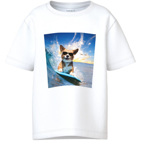 Name It Bright White Surfer Dog Nmmvoto Ss Nreg Topp