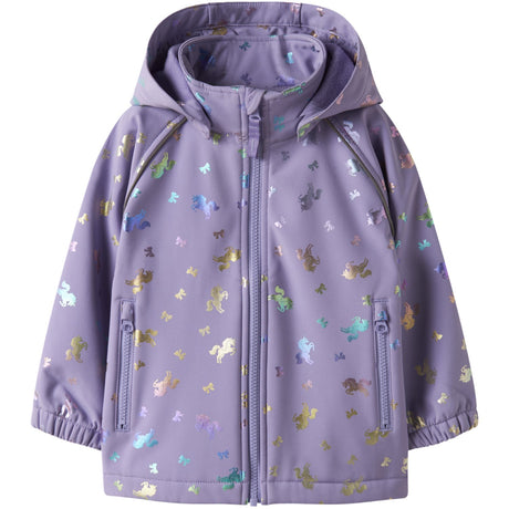 Name It Sunlit Allium Bow Nmfalfa08 Softshell Jacka Foil Aop Fo