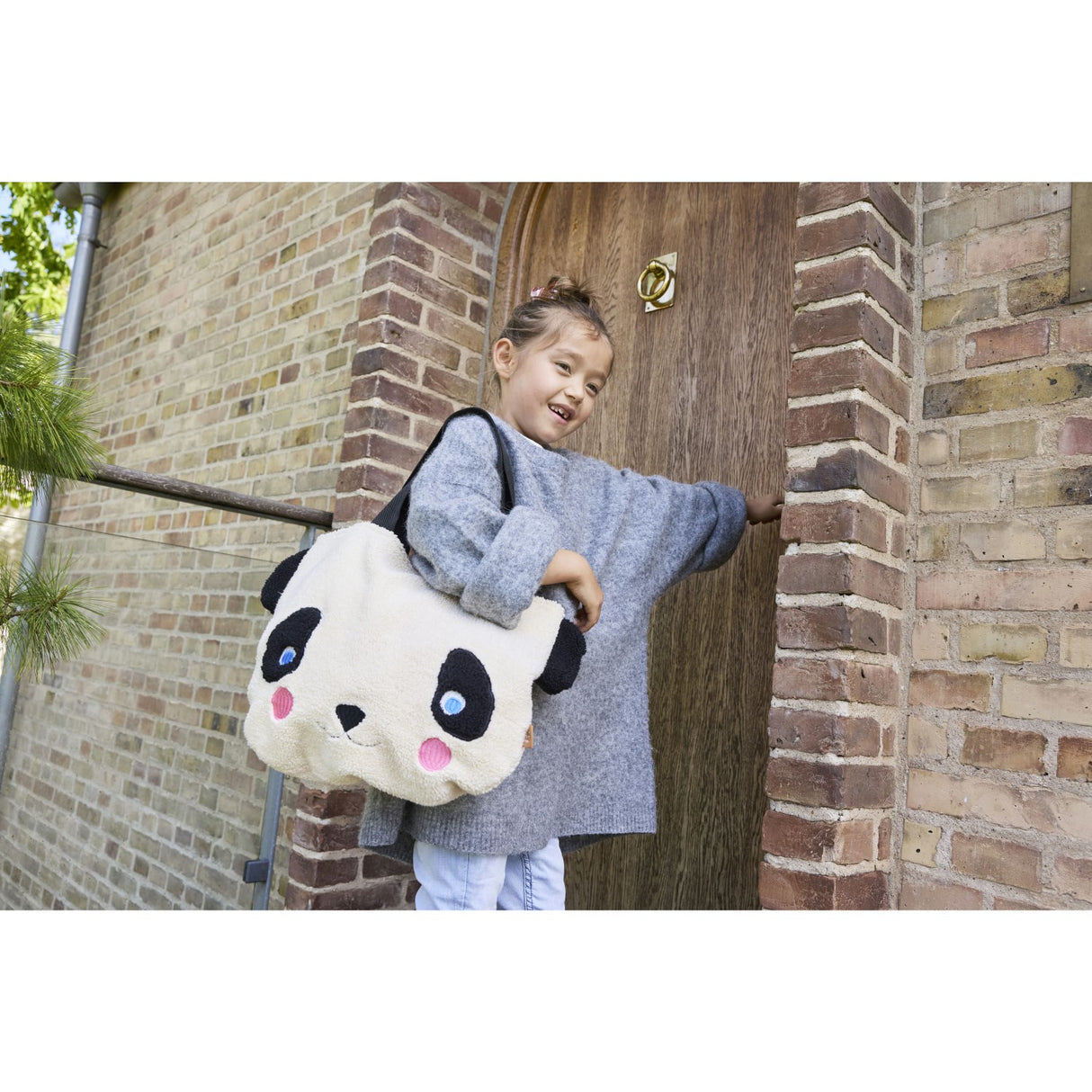 OYOY White/Black Darling Panda Tote Väska