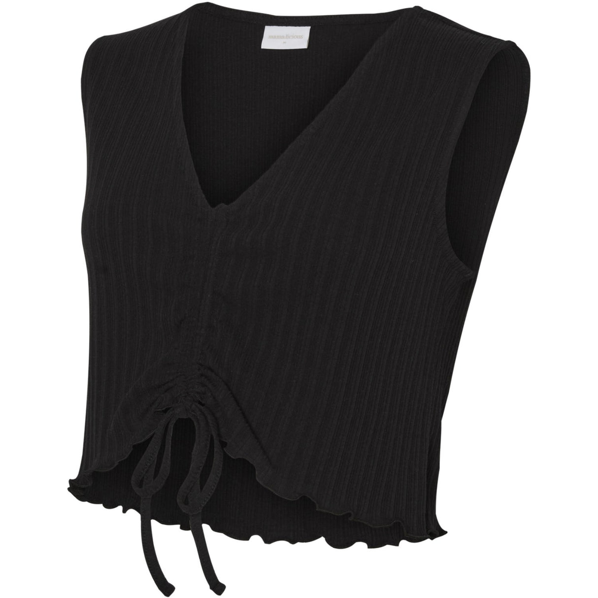 Mama;licious Black Mlhatha Sl Crop Jrs Topp