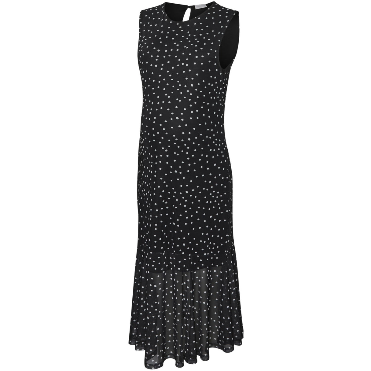 Mama;licious Black Snow White Dots Mlsara Sl Jrs Midi Klänning