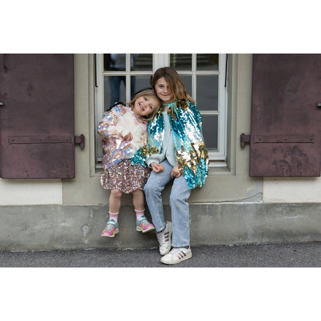 Great Pretenders The 5th Avenue Paillette Cape, Gold/Light Pink