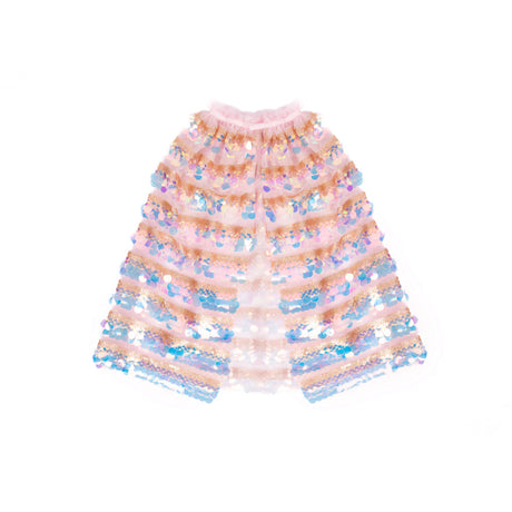 Great Pretenders The 5th Avenue Paillette Cape, Gold/Light Pink