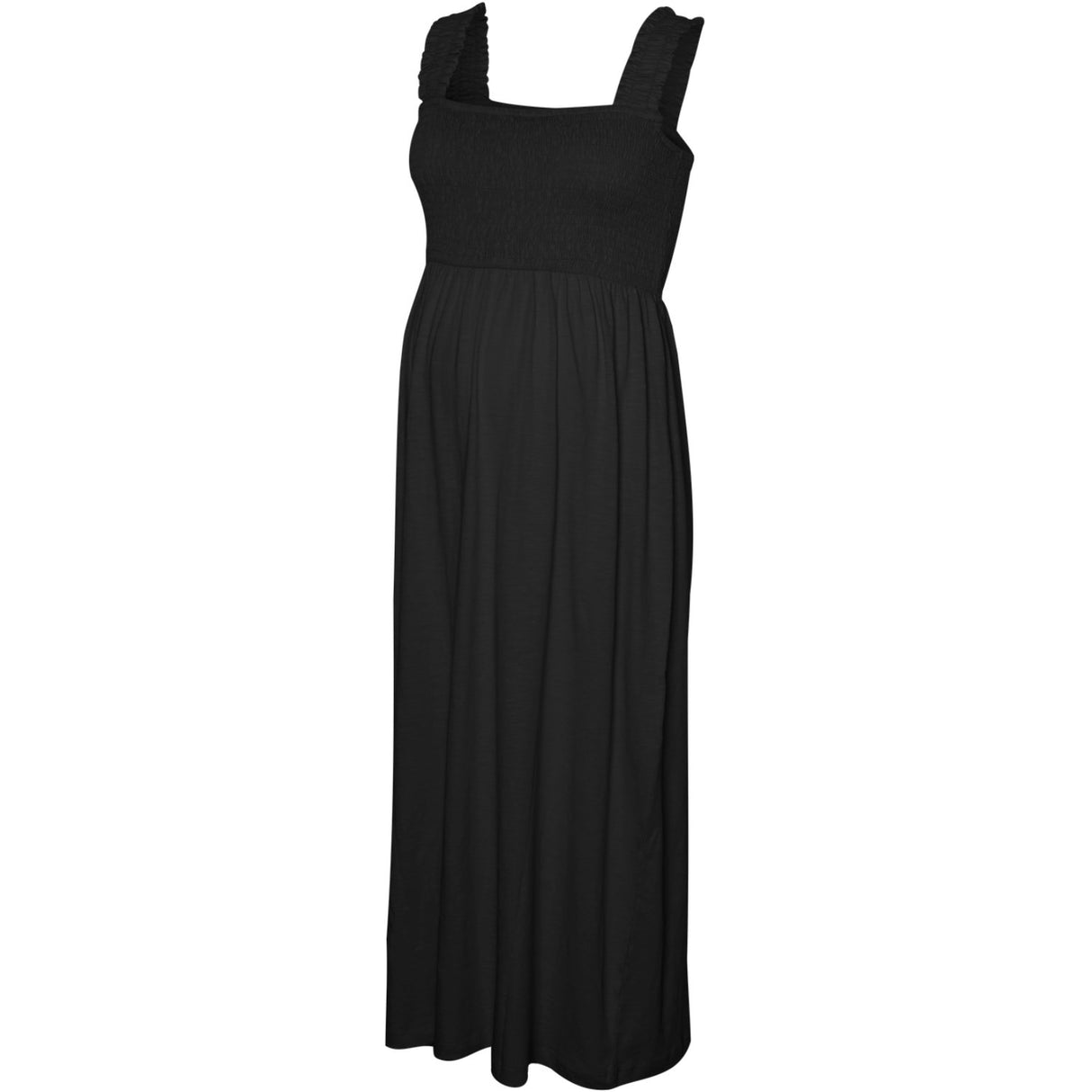 Mama;licious Black Mlivy Smock Sl Jrs Midi Klänning Noos