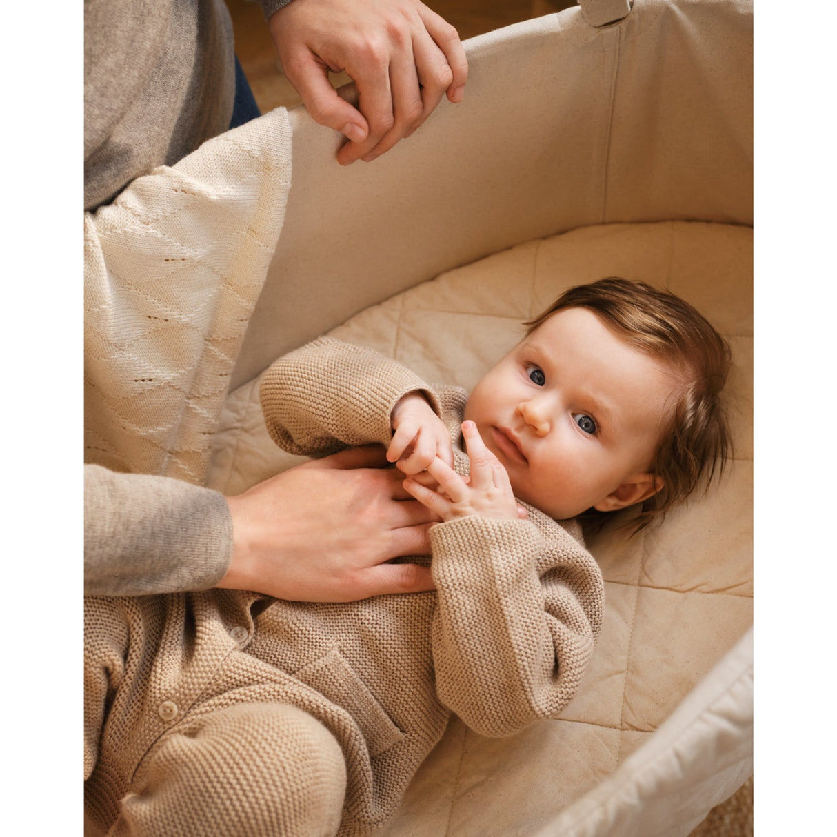 Moonboon Nature / White Classic Bundle - Oval Vugge