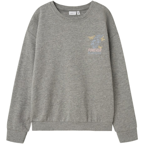 Name It Light Grey Melange Nkflotte Nreg Sweat Unb