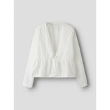 Name It Bright White Nkfkarlina Ls Skjorta