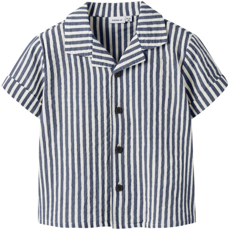 Name It Vintage Indigo Cloud Dancer Nmmfedenis Ss Skjorta