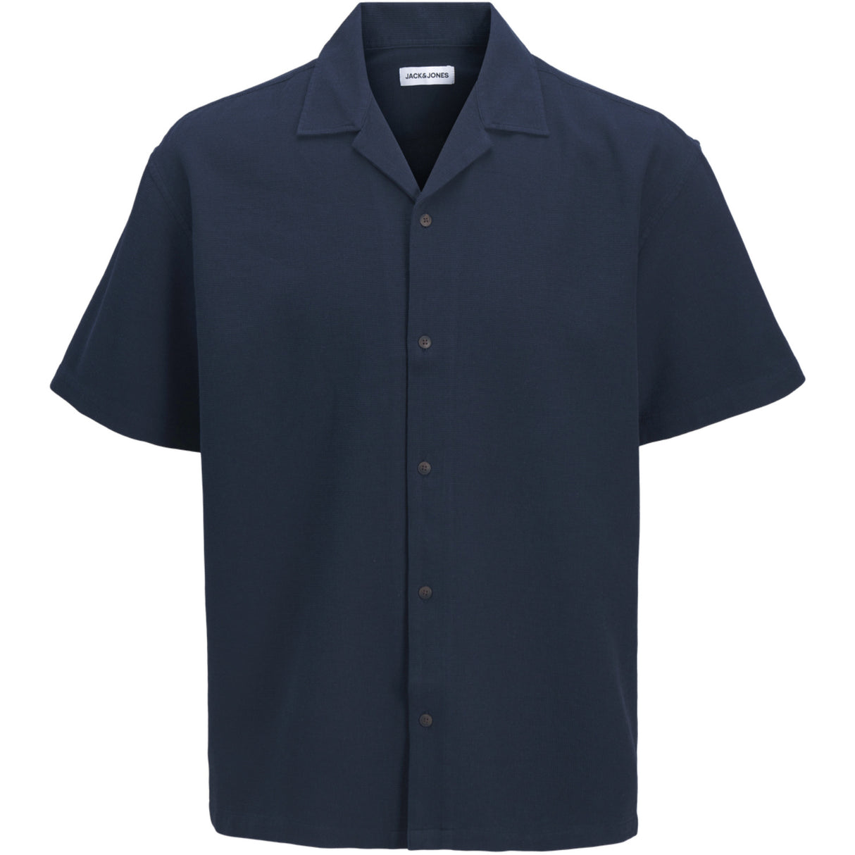 Jack & Jones Junior Navy Blazer Jjglobal Waffle Resort Skjorta Ss Jnr