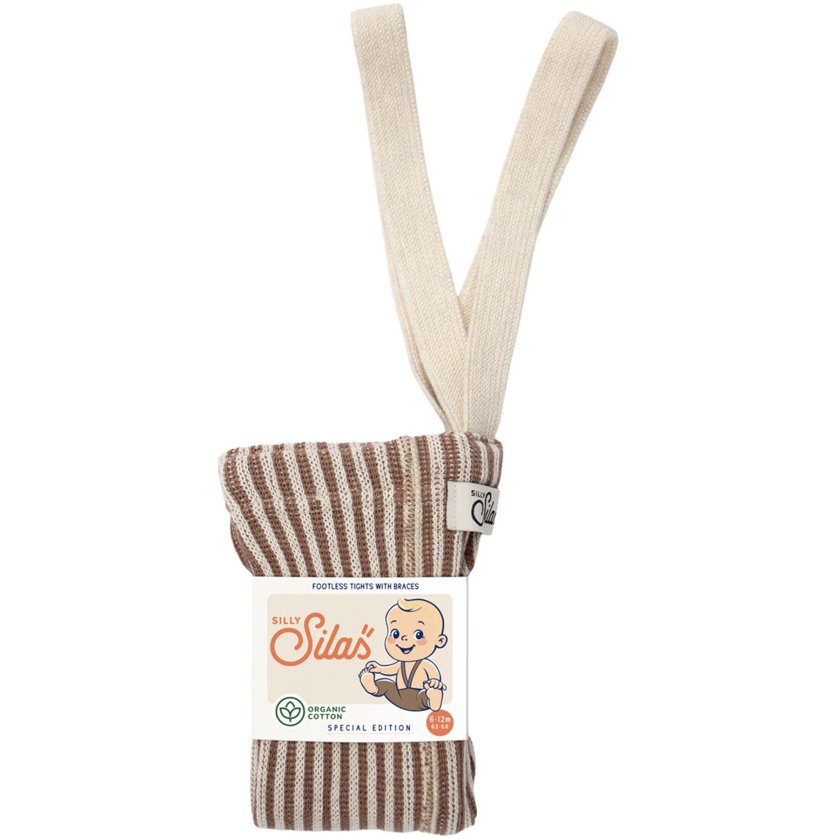 Silly Silas Granola X Cream Striped Special Footless Strumpbyxar
