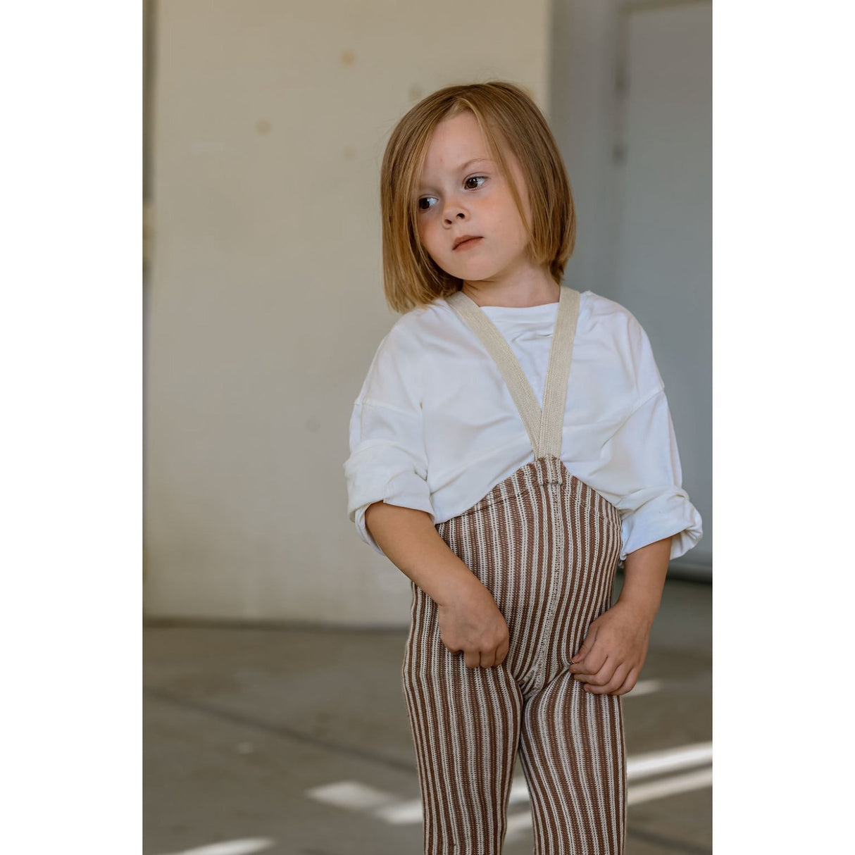 Silly Silas Granola X Cream Striped Special Footless Strumpbyxar