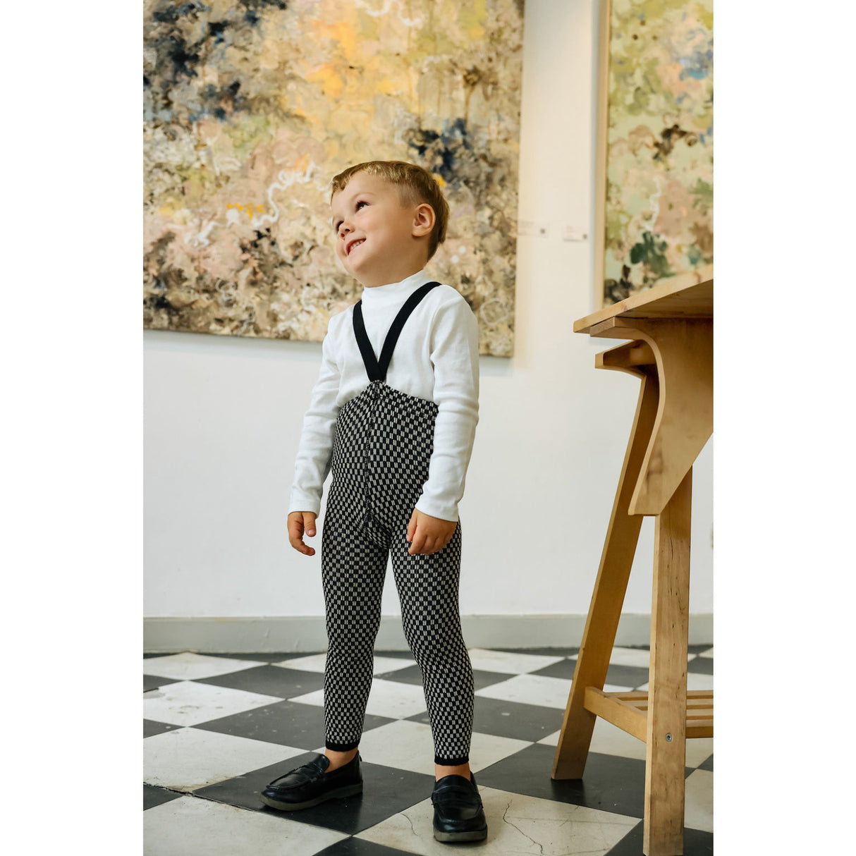 Silly Silas Black X White Checked Special Footless Strumpbyxar