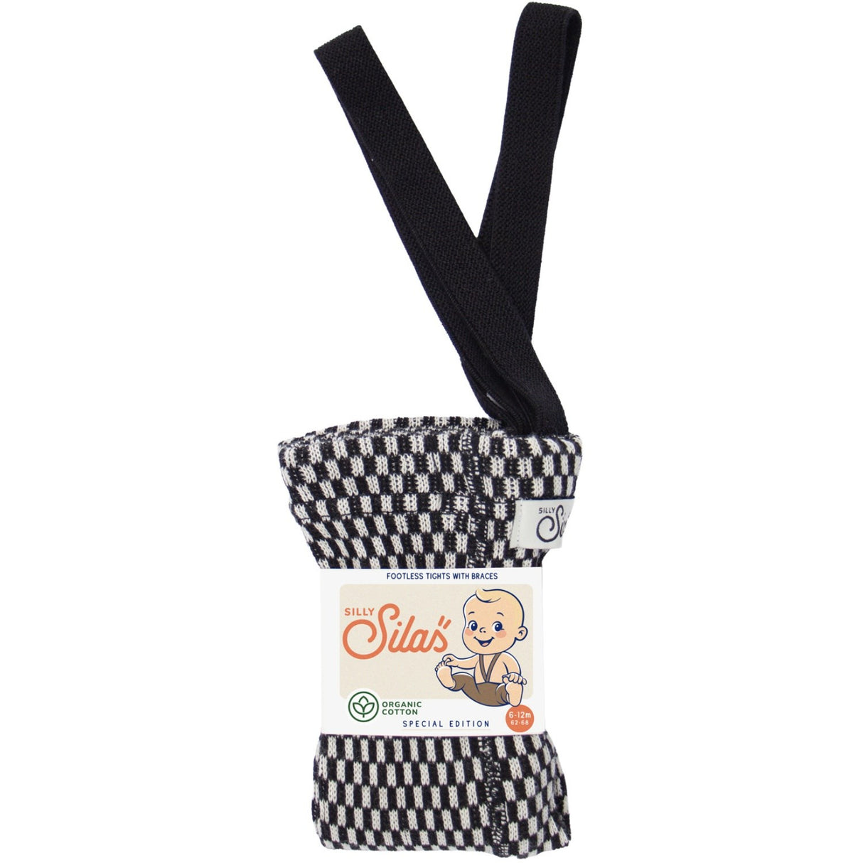 Silly Silas Black X White Checked Special Footless Strumpbyxar