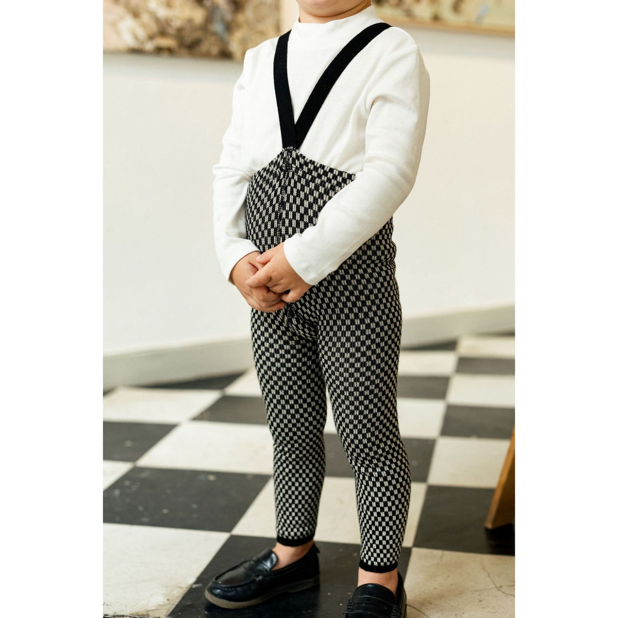 Silly Silas Black X White Checked Special Footless Strumpbyxar