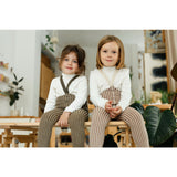 Silly Silas Seaweed Brown X Peanut Striped Special Footed Strumpbyxar