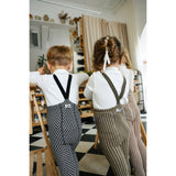 Silly Silas Seaweed Brown X Peanut Striped Special Footed Strumpbyxar