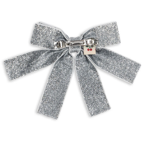 Konges Sløjd Silver Glitter Sammet Dubbel Rosett Hair Barrette