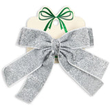 Konges Sløjd Silver Glitter Sammet Dubbel Rosett Hair Barrette