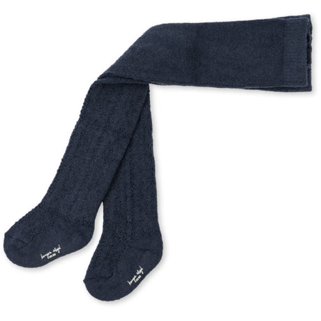 Konges Sløjd Navy Ull Pointelle Strumpbyxar