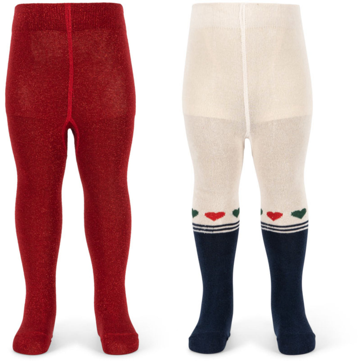 Konges Sløjd Heart Mix 2 Pack Lurex Strumpbyxar