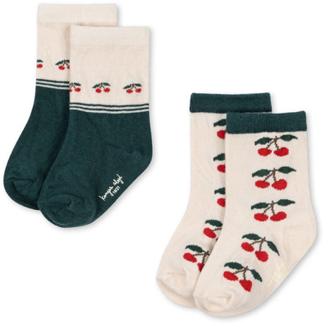 Konges Sløjd Cherry Mix 2 Pack Jaquard Strumpor