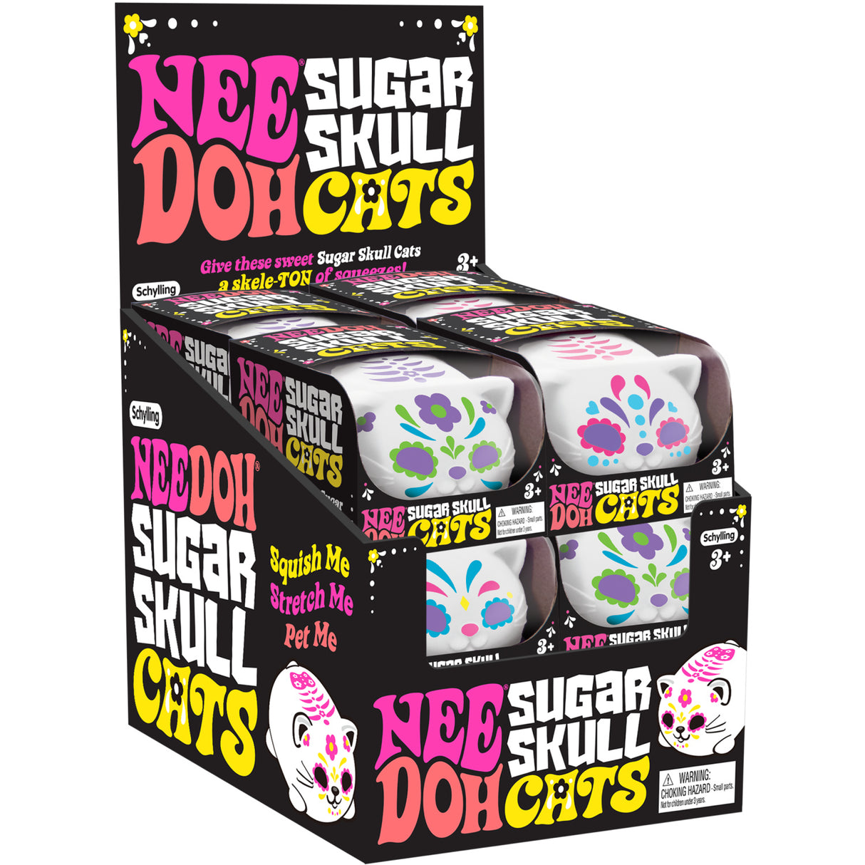 NeeDoh Sugar Skull Cats 3 Asst. CDU