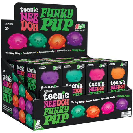 NeeDoh Teenie Funky Pups 3-Pack Asst. CDU