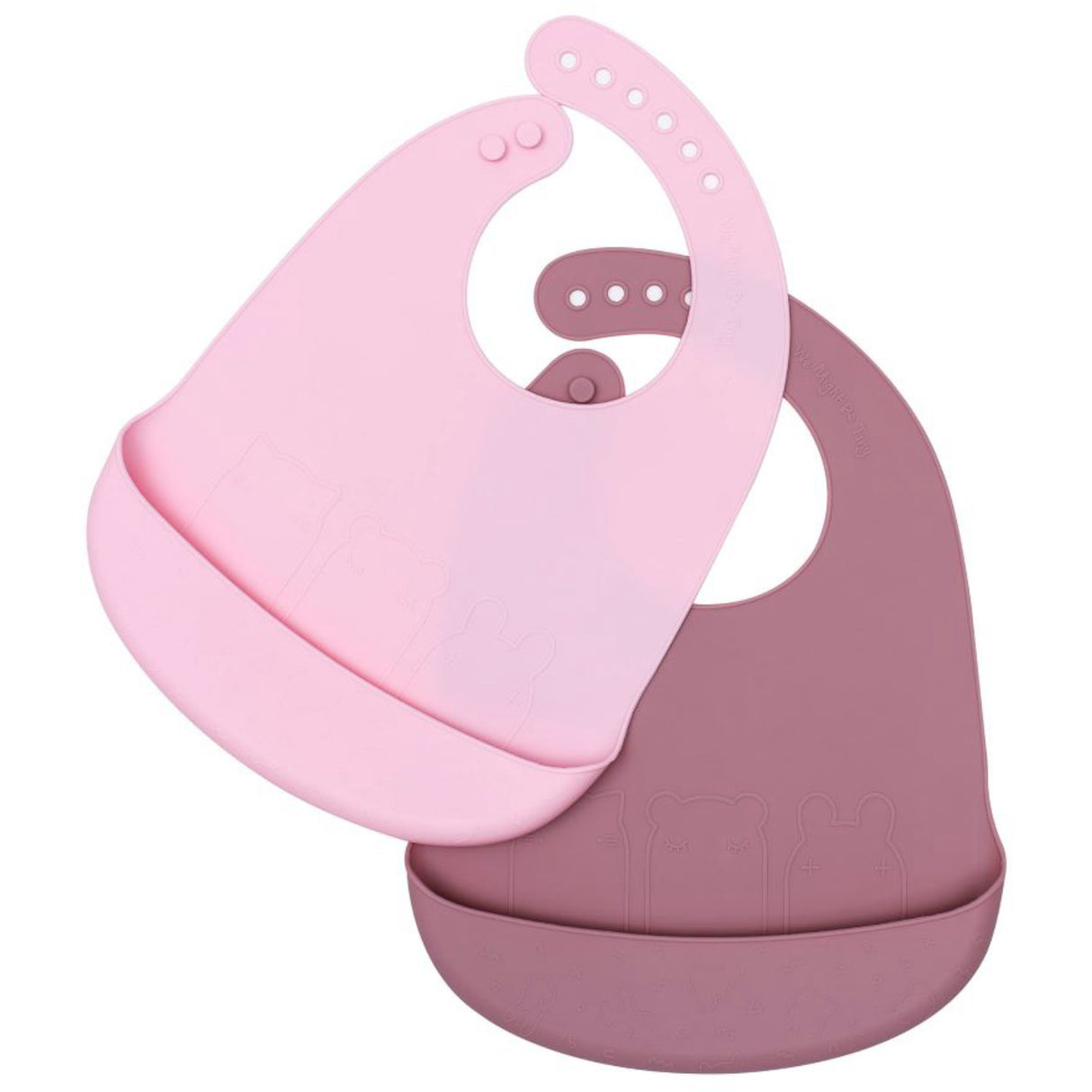 We Might Be Tiny Lyserød & Støvet Rosa 2-Pack Haklapp