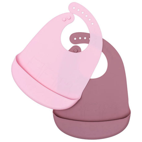 We Might Be Tiny Lyserød & Støvet Rosa 2-Pack Haklapp