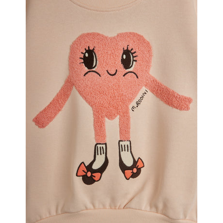 Mini Rodini Pink Heart In Shoes Chenille Sweatshirt