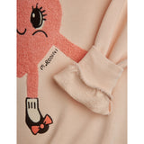 Mini Rodini Pink Heart In Shoes Chenille Sweatshirt