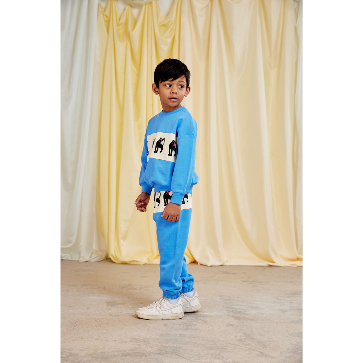 Mini Rodini Blue Panther Panel Sweatshirt