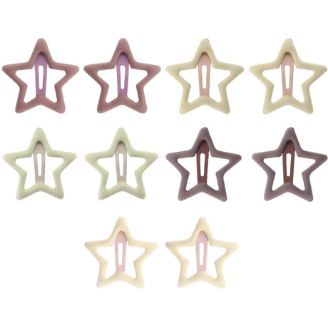 Bow's by Stær Brown Snap Hårklämma - Star (10-pack)