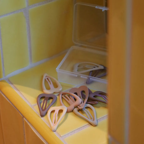 Bow's by Stær Brown Snap Hårklämma - Hjärta Mix (10-pack)