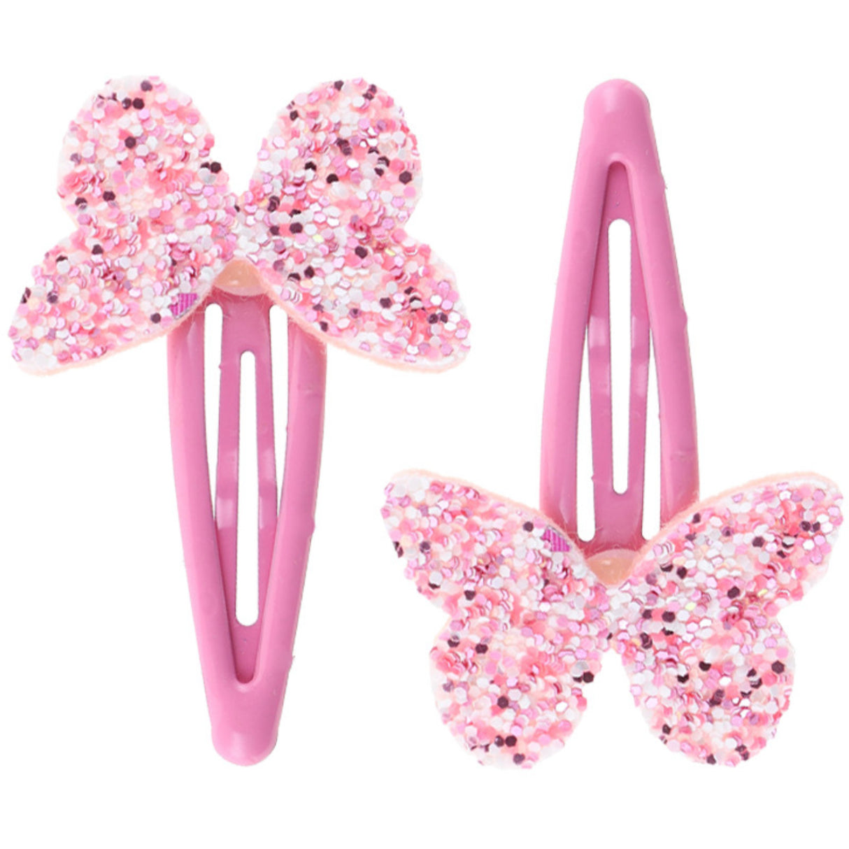 Bow's by Stær Pink Snap Hårklämma - Fjäril (2-pack)