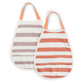 DonebyDeer Papaya/Powder Pull-Over Haklapp 2-Pack Stripes
