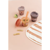 DonebyDeer Papaya/Powder Pull-Over Haklapp 2-Pack Stripes