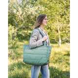 DonebyDeer Green Quiltad Pusle Tote Bag