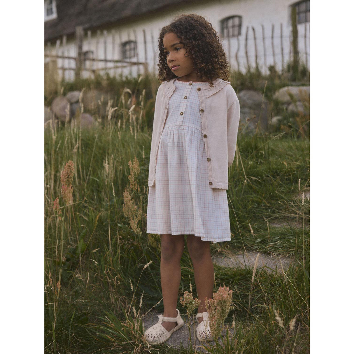 Lil'Atelier Coconut Milk Rose Tan Nmfhedda Sl Klänning Lil